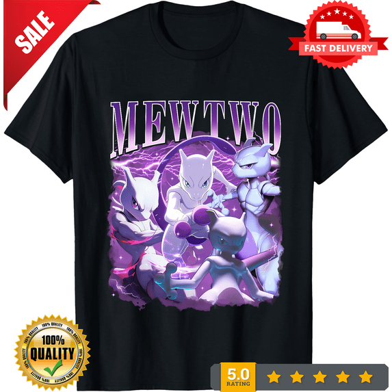 Reprint Rare Mew.two Bootleg Tee Sweatshirt Hoodie, Retro Po.ké.mon Graphic, 90s Streetwear Vibe, Perfect for Fans of Legendary Po.ké