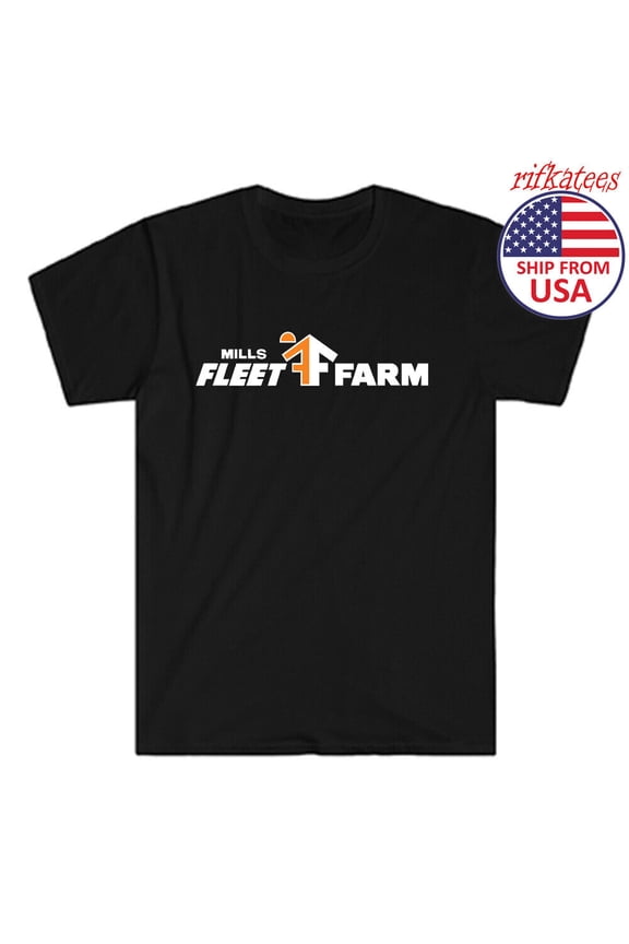 Reprint Rare Mills Fleet Farm Agriculture Men's Black Size S to 5XL