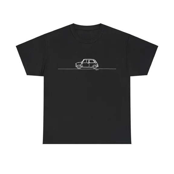 Reprint Rare Mini Cooper Silhouette Car T-shirt