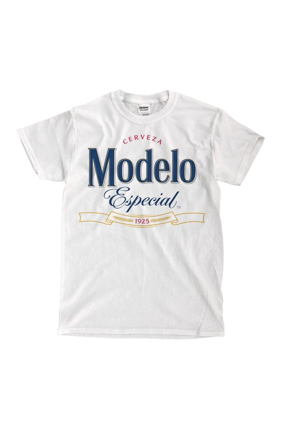 Reprint Rare Modelo Especial - Logo - New - White T-Shirt - Ships Fast! High Quality!