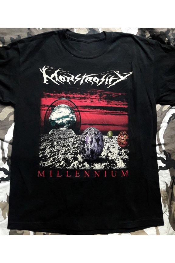 Reprint Rare Monstrosity Band Millennium Black Tee Cotton Shirt For Men Women