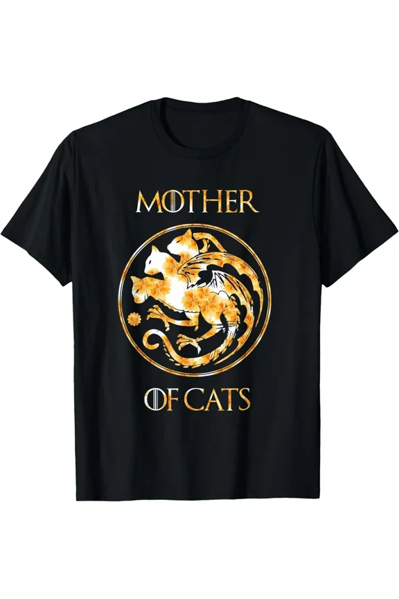 Reprint Rare Mother of Cats Shirt With Floral Art Best Mom Mother's Day T-Shirt, UNISEX Tee