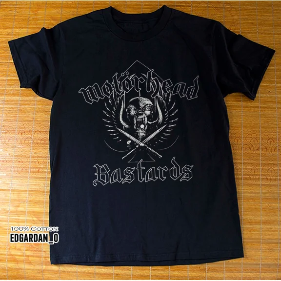 Reprint Rare Motorhead Bastards Album 11st Rock Band Black Unisex T-shirt Size S-5XL