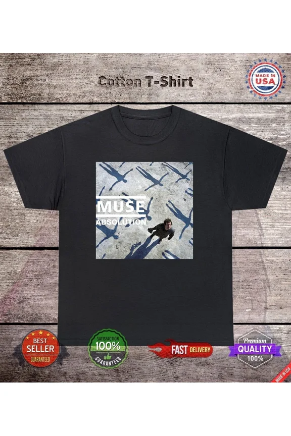 Reprint Rare Muse Absolution T-Shirt Cotton Rock shirt Album Graphic Tee Full Size S-4XL NEW