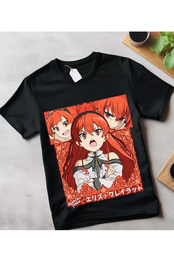 Reprint Rare Mushoku Tensei Roxy Migurida T-Shirt Jobless Reincarnation Anime Shirt All Size