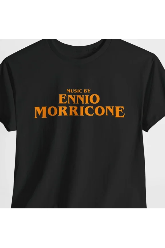 Reprint Rare Music by Ennio Morricone Shirt Italian Classic Movie Composer Sergio Leone Tee