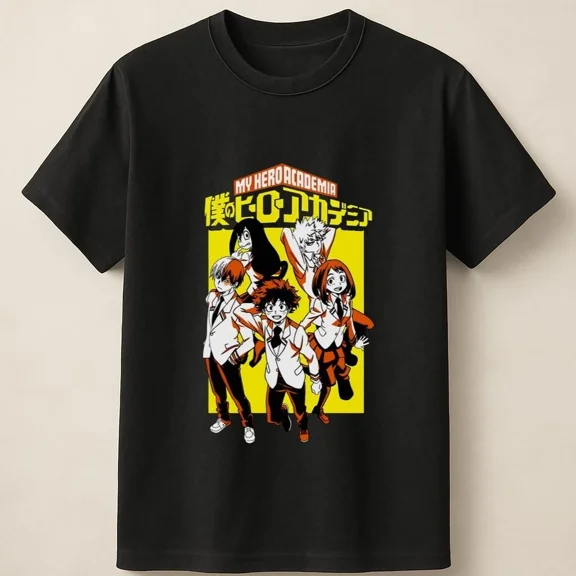 Reprint Rare My Hero Academia School Uniform Anime Cast Group Graphic Unisex T Shirt