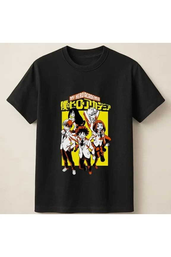 Reprint Rare My Hero Academia School Uniform Anime Cast Group Graphic Unisex T Shirt
