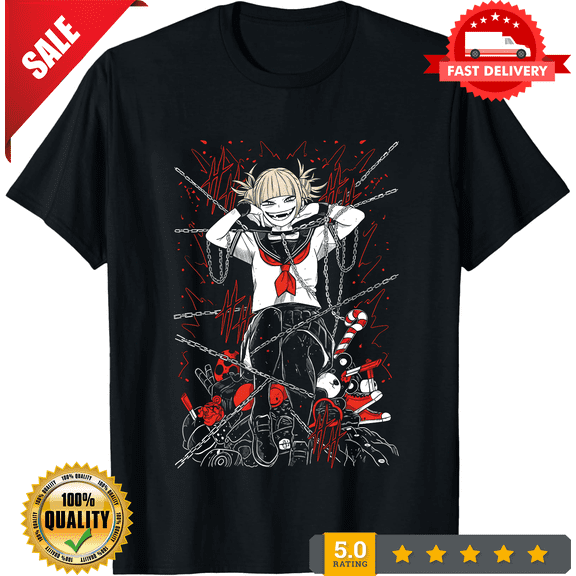 Reprint Rare My Hero Academia T-Shirt, Himiko Toga, Izuku Midoriya, Unisex Tee, Kawaii Gift, NEW INSTOCK-TH77892