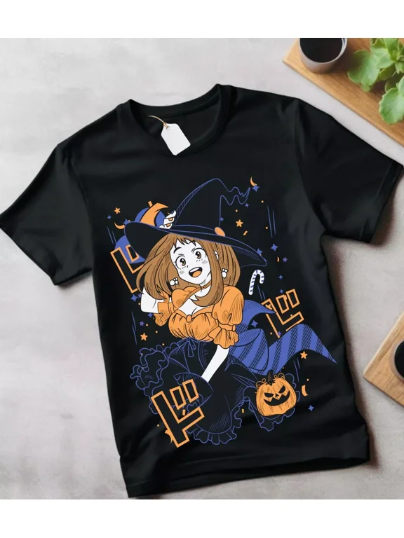 Reprint Rare My Hero T-shirt Academia Ochaco clothes Witch Girls T-Shirt happy Halloween