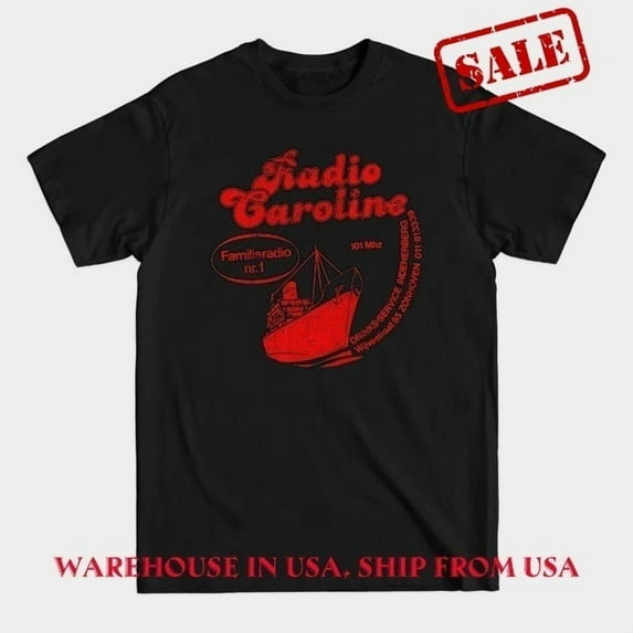 Reprint Rare NEW! Belgium Radio Caroline Radio Station All-Size Graphics T-Shirt