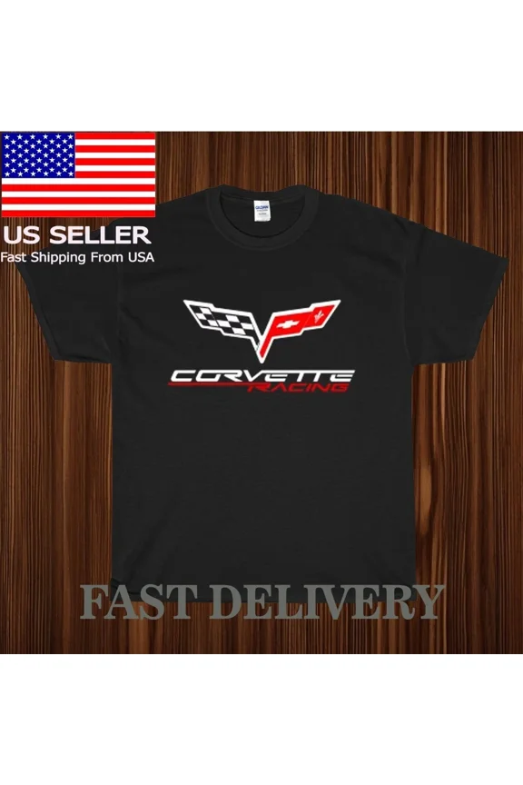 Reprint Rare NEW CORVETTE RACING CAR LOGO T-SHIRT UNISEX FUNNY AMERICAN USA SIZE S-5XL