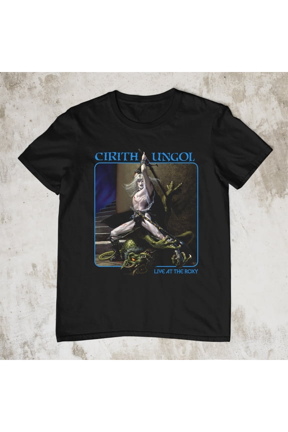 Reprint Rare NEW Cirith Ungol 'Live At The Roxy' Short Sleeve Black All Size T-Shirt AR1032