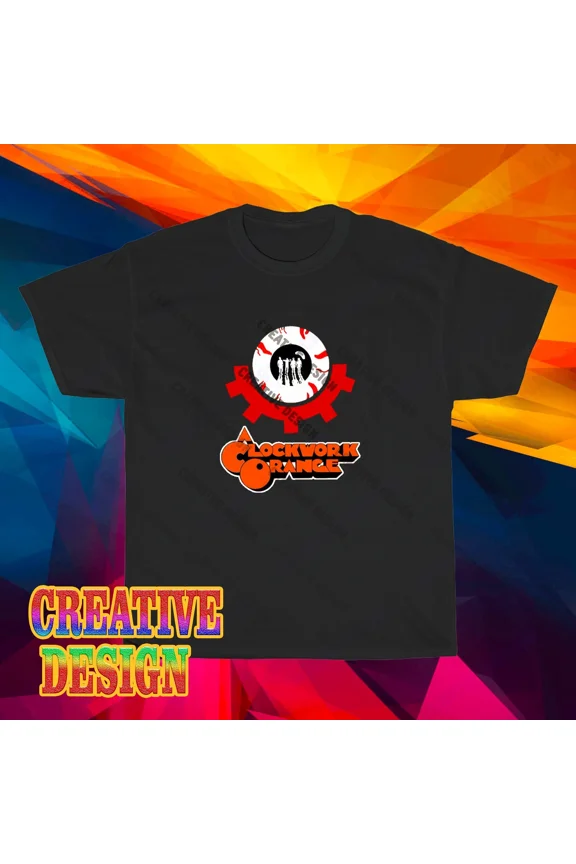 Reprint Rare NEW! Clockwork Horror Movie Logo Long Sleeve T-Shirt Funny Size S to 5XL