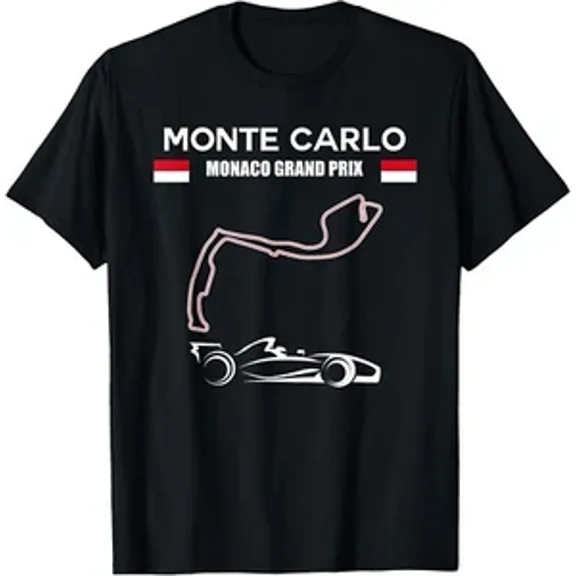 Reprint Rare NEW LIMITED Monte Carlo Race Track Formula Racing Car Monaco T-Shirt Made In USA
