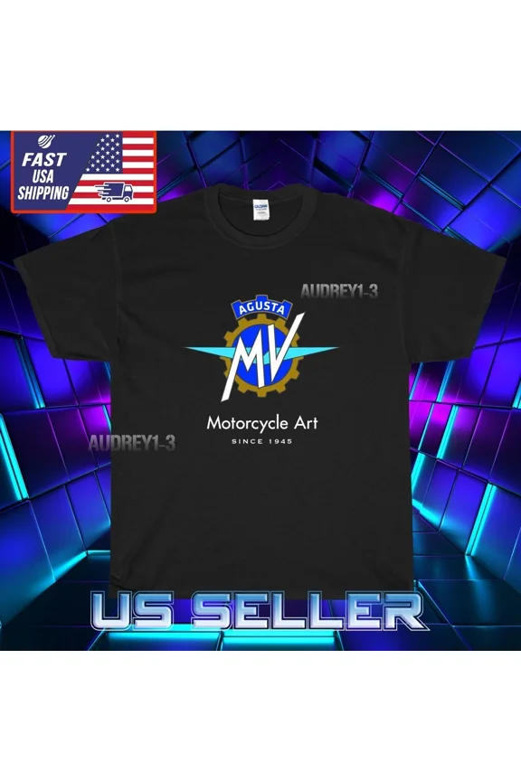 Reprint Rare NEW MV AGUSTA MOTORCYCLE MEN'S LOGO T-SHIRT UNISEX FUNNY AMERICAN USA SIZE S-5XL