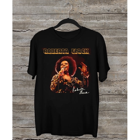 Reprint Rare NEW Roberta Flack Album Signed Gift Fan Black All Size T-Shirt AR952