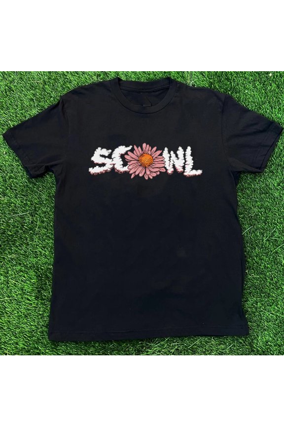 Reprint Rare NEW SCOWL Band Flower Logo Classic Gift For Lover Black All Size Shirt AG2161