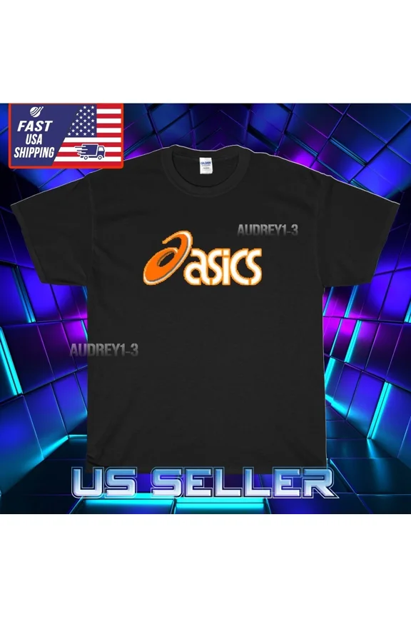 Reprint Rare NEW SHIRT ASICS MEN'S LOGO T-SHIRT UNISEX FUNNY AMERICAN USA SIZE S-5XL