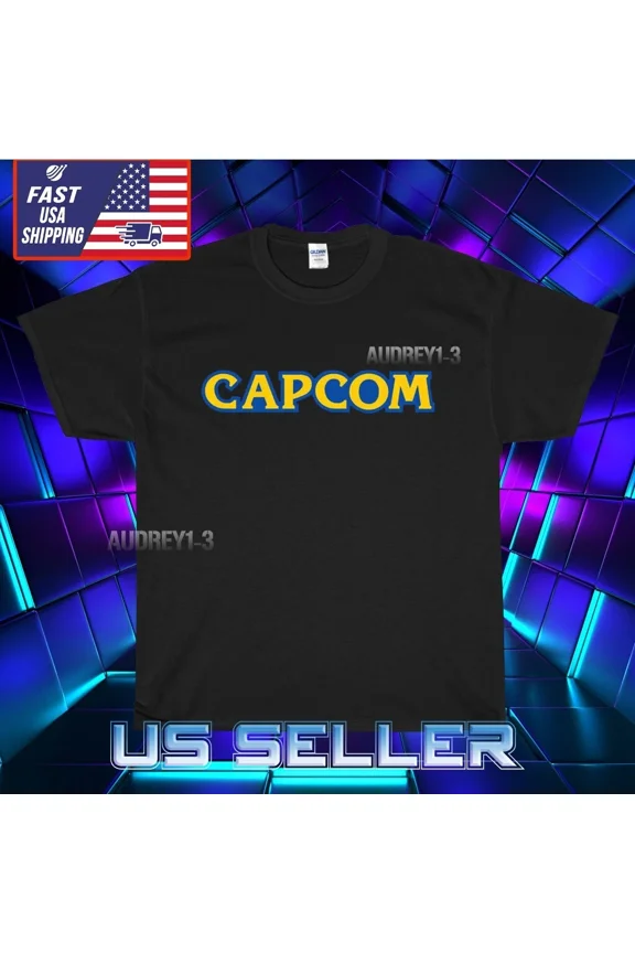 Reprint Rare NEW SHIRT CAPCOM VIDEO GAME LOGO T-SHIRT UNISEX FUNNY AMERICAN USA SIZE S-5XL