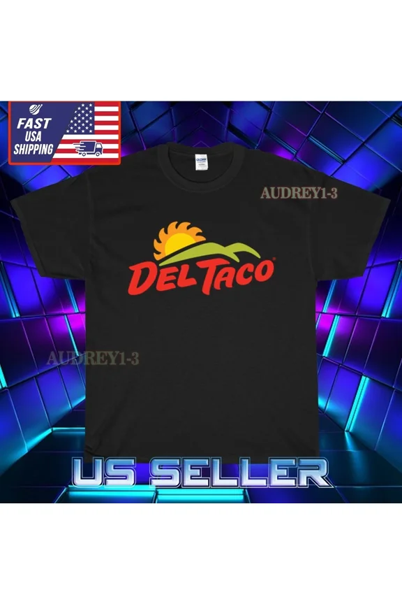 Reprint Rare NEW SHIRT DEL TACO MEXICAN LOGO MEN'S T-SHIRT FUNNY AMERICAN USA SIZE S-5XL