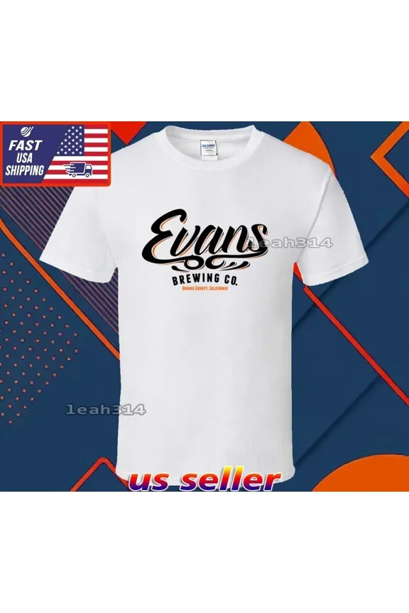 Reprint Rare NEW SHIRT EVANS BREWING LOGO T-SHIRT FUNNY AMERICAN USA UNISEX SIZE S-5XL