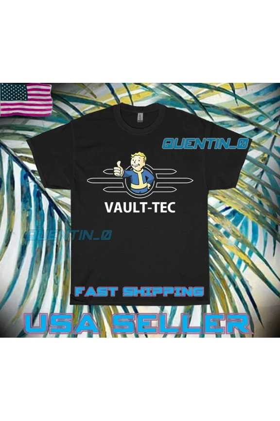 Reprint Rare NEW SHIRT PREMIUM DEFENSE VAULT- TEC LOGO T-SHIRT FUNNY UNISEX SIZE S TO 5XL