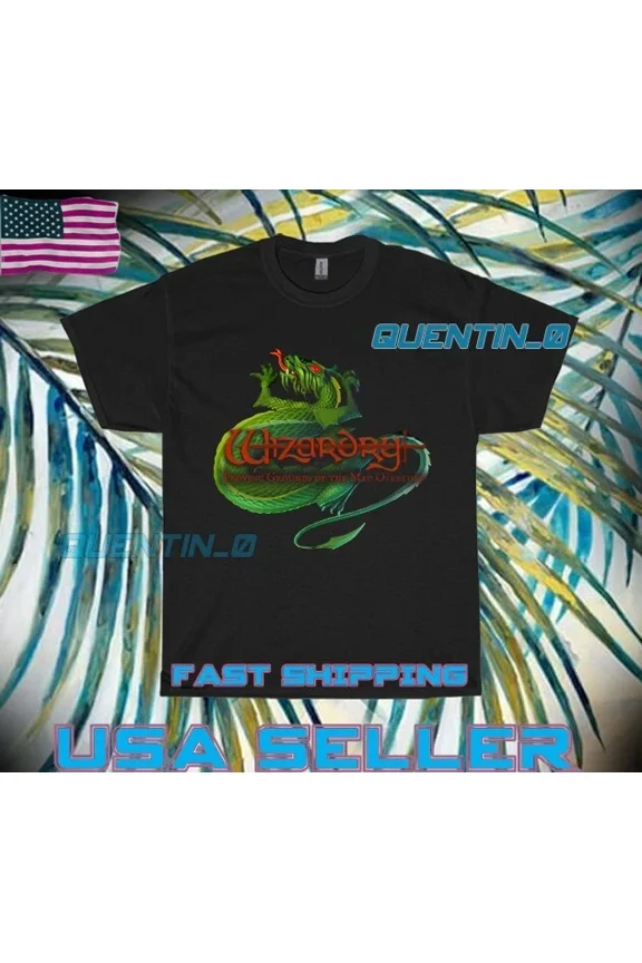 Reprint Rare NEW SHIRT PREMIUM WIZARDRY RETRO GAMING LOGO T-SHIRT FUNNY UNISEX SIZE S TO 5XL