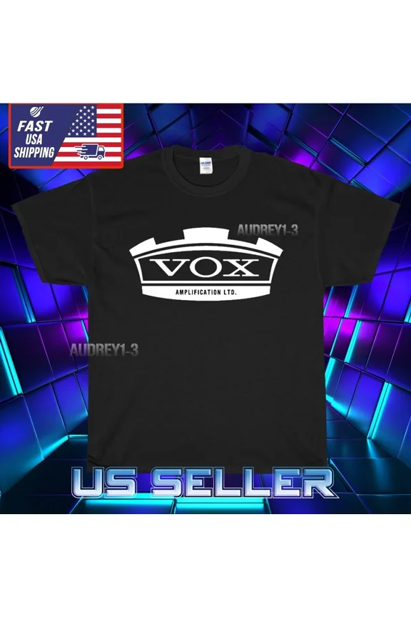 Reprint Rare NEW SHIRT VOX AMPLIFIERS AMPS LOGO T-SHIRT UNISEX FUNNY AMERICAN USA SIZE S-5XL
