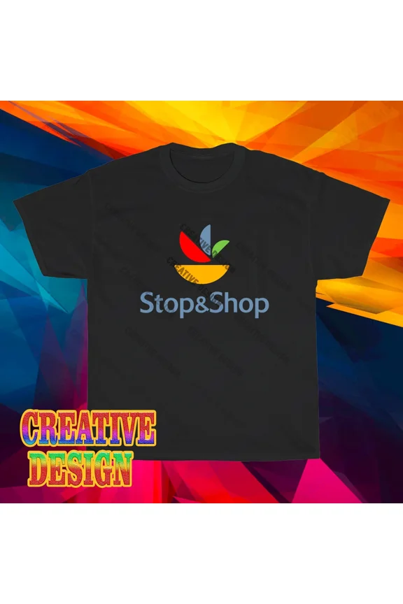 Reprint Rare NEW! Stop & Shop Supermarket Logo Long Sleeve T-Shirt Funny Size S to 5XL