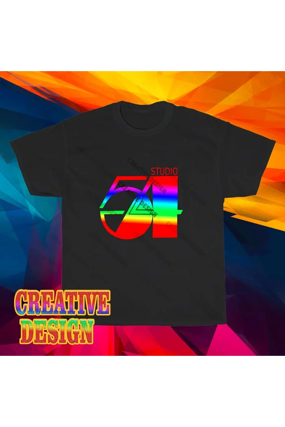 Reprint Rare NEW! Studio 54 Rainbow Logo Long Sleeve T-Shirt Funny Size S to 5XL
