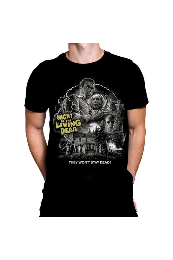 Reprint Rare NIGHT OF THE LIVING DEAD - Black T-Shirt - Sizes S - 5XL Horror / Zombie