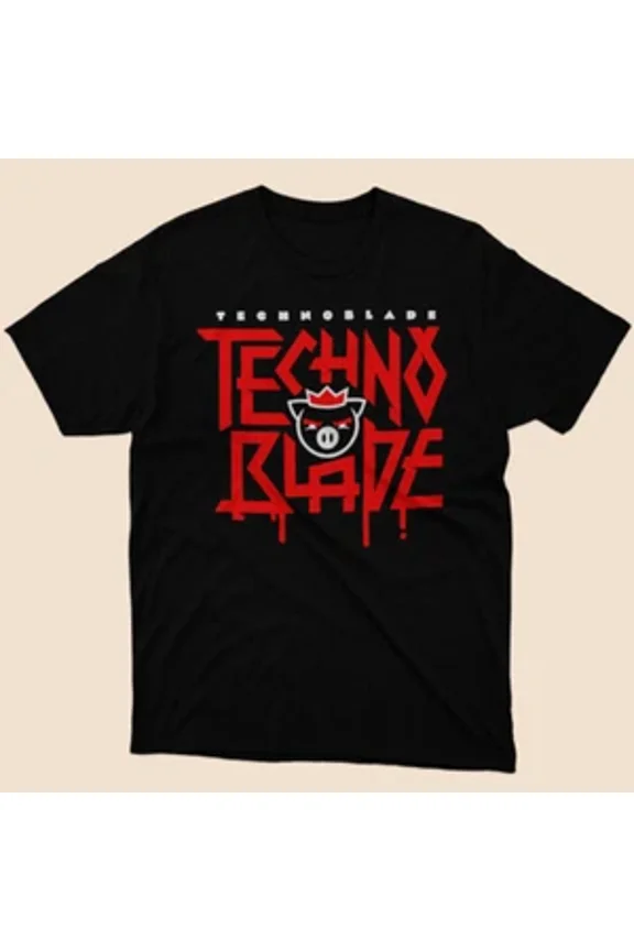 Reprint Rare NWT TechnoBlade Classic Mens Black Tshirt Size S to 5XL