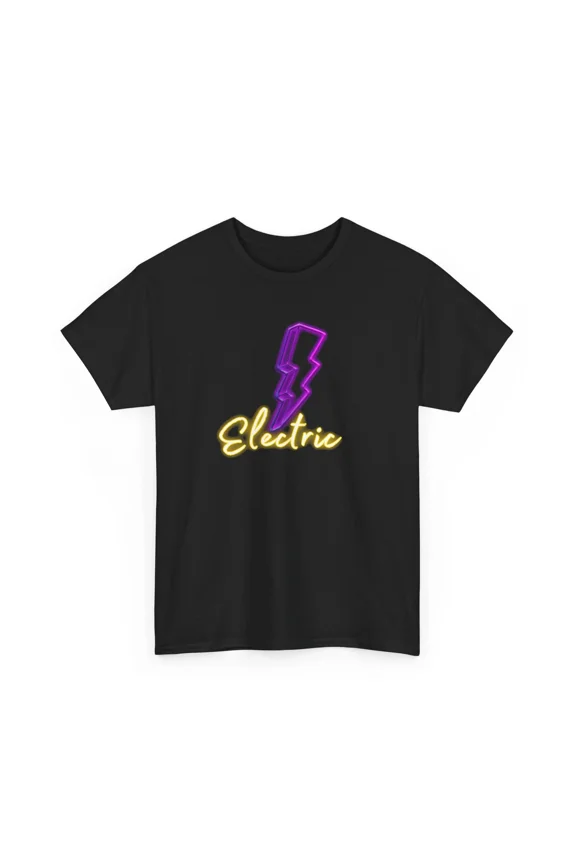 Reprint Rare Neon Electric T-Shirt Cool Vibes Shirt Unisex Cotton Tee
