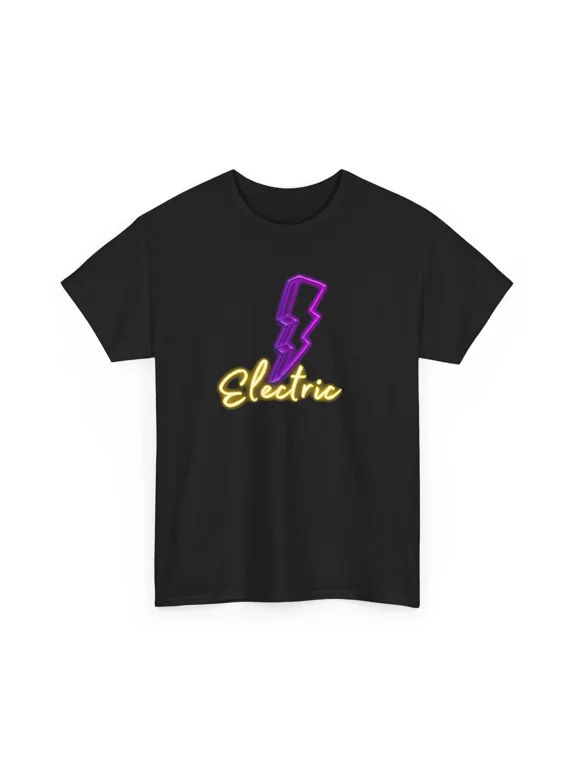 Reprint Rare Neon Electric T-Shirt Cool Vibes Shirt Unisex Cotton Tee