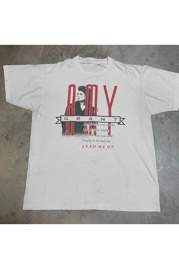 Reprint Rare New Amy Grant Lead Me On 1980s Gift For Fans Unisex All Size T-Shirt 2CA75