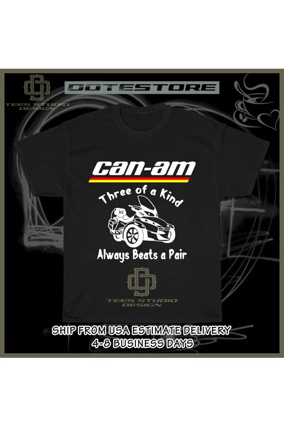 Reprint Rare New BRP CAN-AM three of a kind Logo Men's T-Shirt American Dotees Tee Shirt