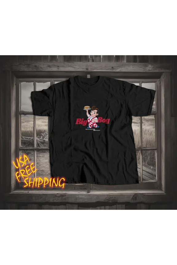 Reprint Rare New Bobs Big Boy Burger Restauran Logo Funny T-shirt Made In America S to 5XL