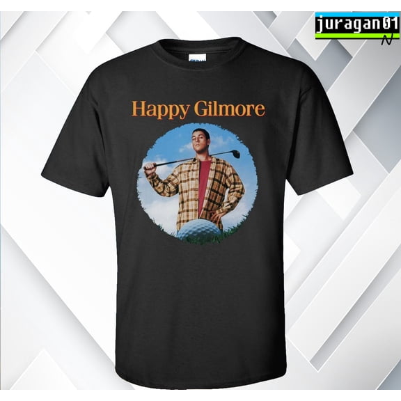 Reprint Rare New Happy Gilmore Golf Logo Black T-Shirt S M L XL 2XL 3XL 4XL 5XL