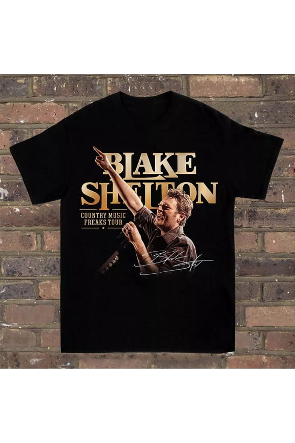 Reprint Rare New Hot Blake Shelton Tour Black Cotton All Size Shirt Unisex