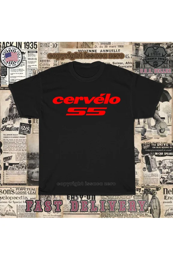 Reprint Rare New Hot Tees Cervelo S5 Bike Logo Men's T-Shirt American T-Shirt