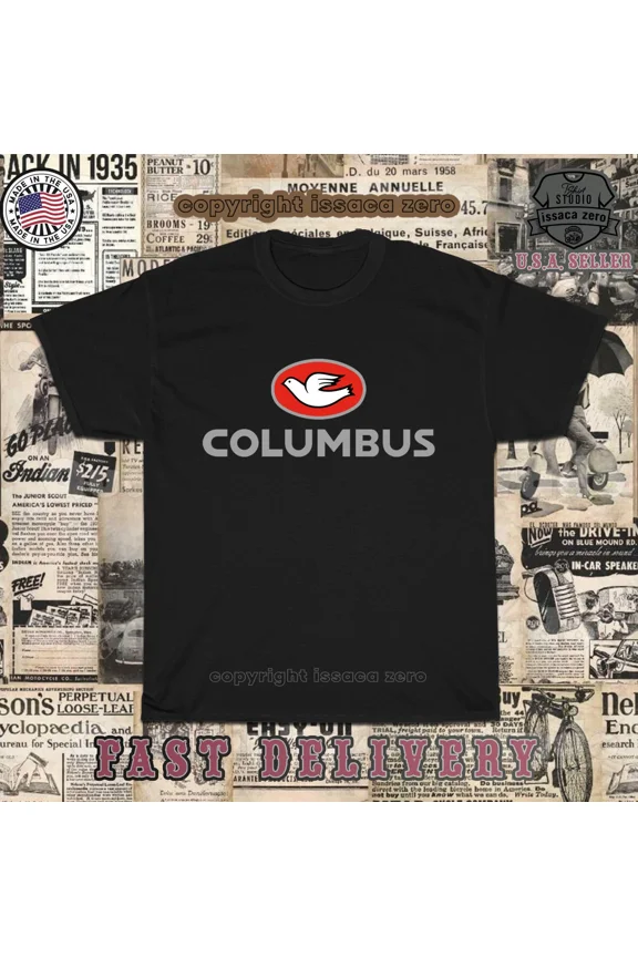 Reprint Rare New Hot Tees Columbus steel tubing Logo Men's T-Shirt American T-Shirt