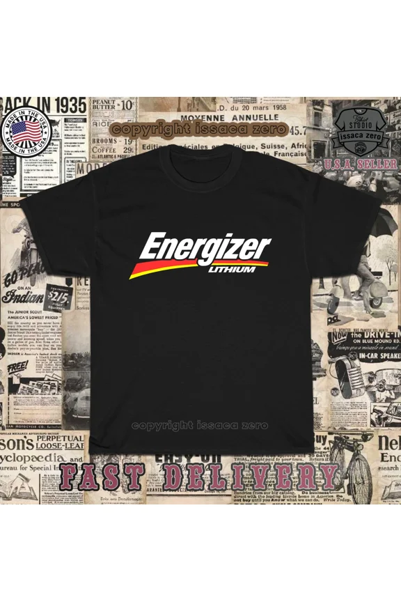 Reprint Rare New Hot Tees Energizer Ultimate Lithium Logo Men's T-Shirt American T-Shirt