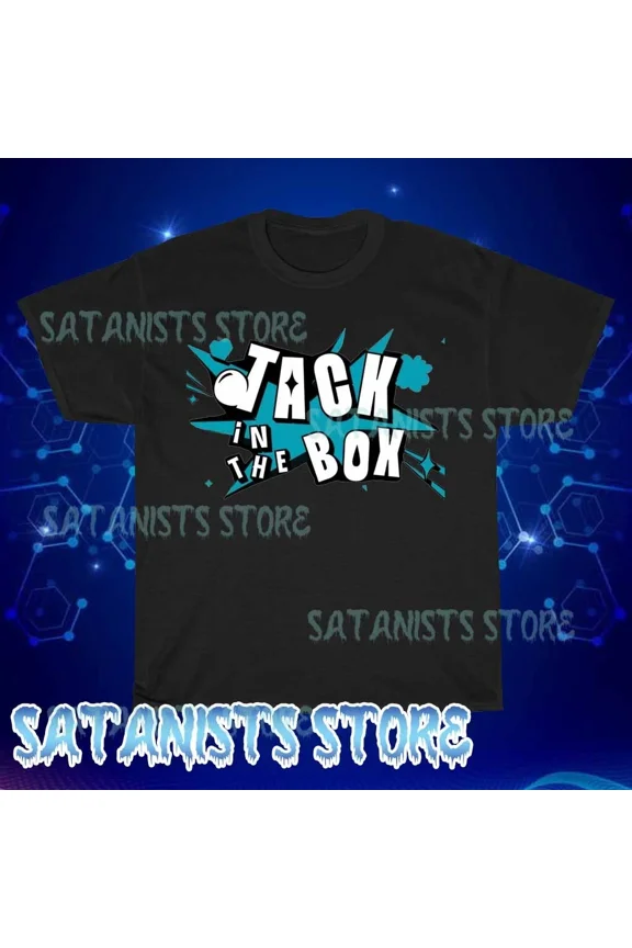 Reprint Rare New Jack in The Box Burger Men's Black T-shirt Funny Size S to 5XL