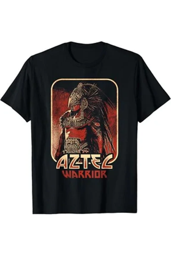 Reprint Rare New Limited Aztec Warrior King Mexico Native Aztec Art Mayan T-Shirt Made In USA