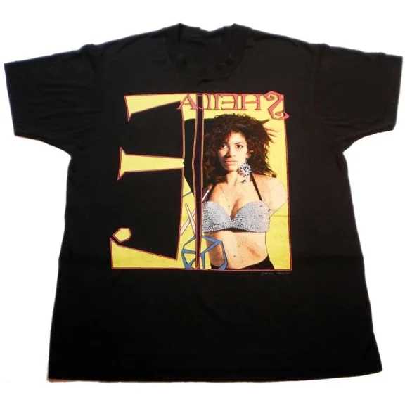 Reprint Rare New Popular Sheila E Black T-Shirt Cotton Full Size Unisex