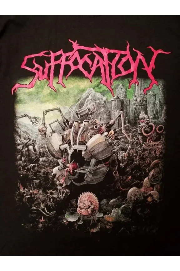 Reprint Rare New Popular Suffocation Black T-Shirt Cotton Full Size S-5XL RD308