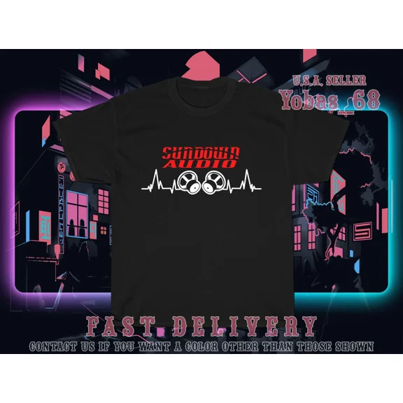 Reprint Rare New SUNDOWN AUDIO Logo Short Sleeve Men's T-Shirt American Tees