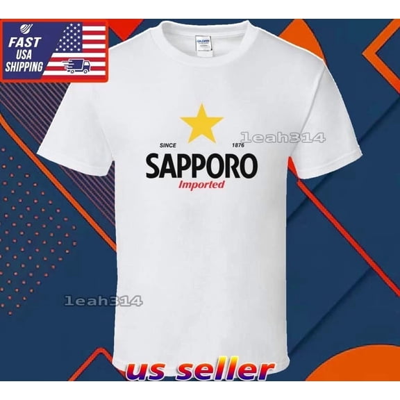 Reprint Rare New Shirt Sapporo Imported Beer Logo T-Shirt Funny American Unisex Size S-5XL