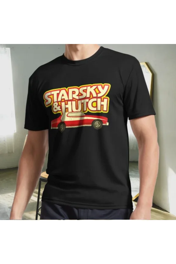 Reprint Rare New Shirt Starsky and Hutch Rare Ringer Active Logo T-Shirt Funny Size S to 5XL